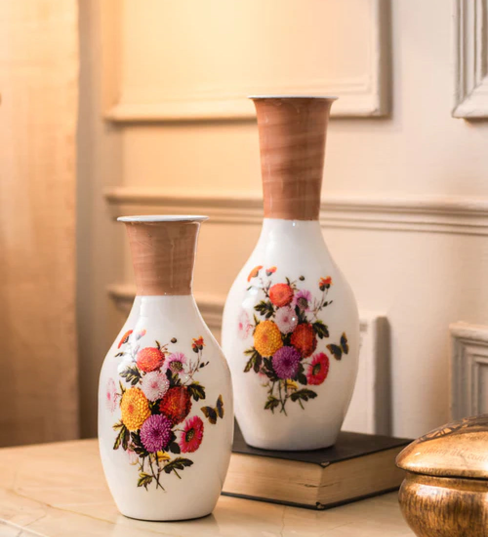 Metal Printed Flower Vase