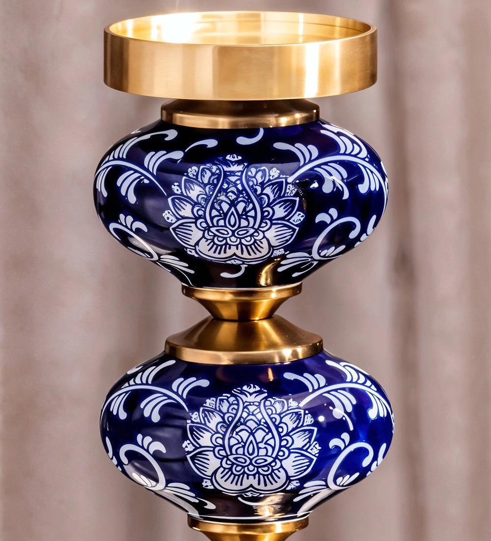 Blue Ceramic Candle Holders