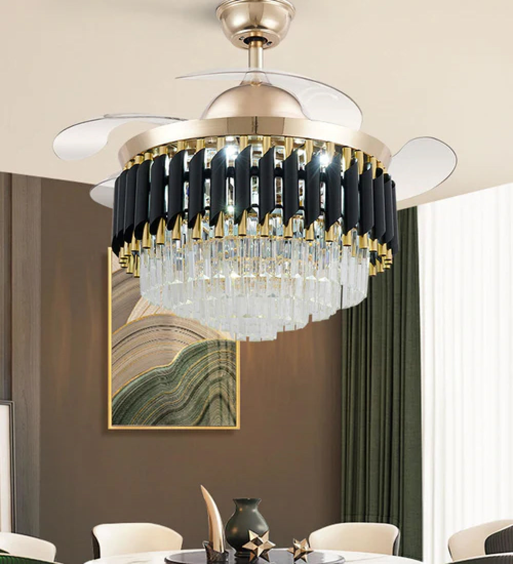 Crystal Ceiling Fan With Light