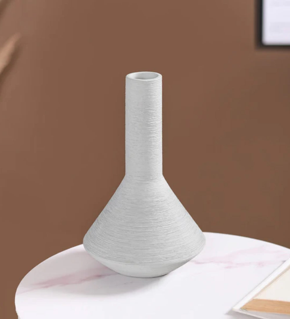 Large White Cherie Ceramic Vase