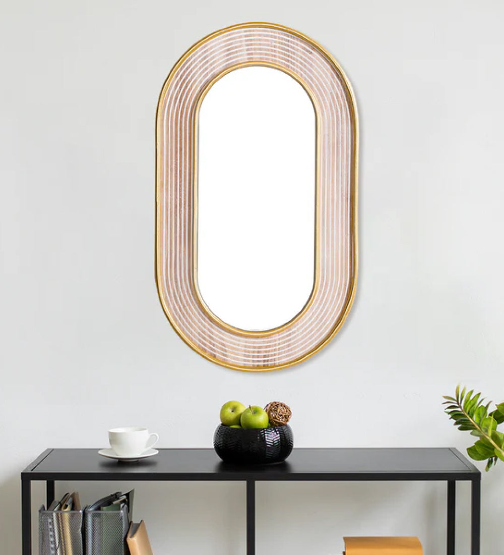 Oval Shape Wall-Mounted Mirror