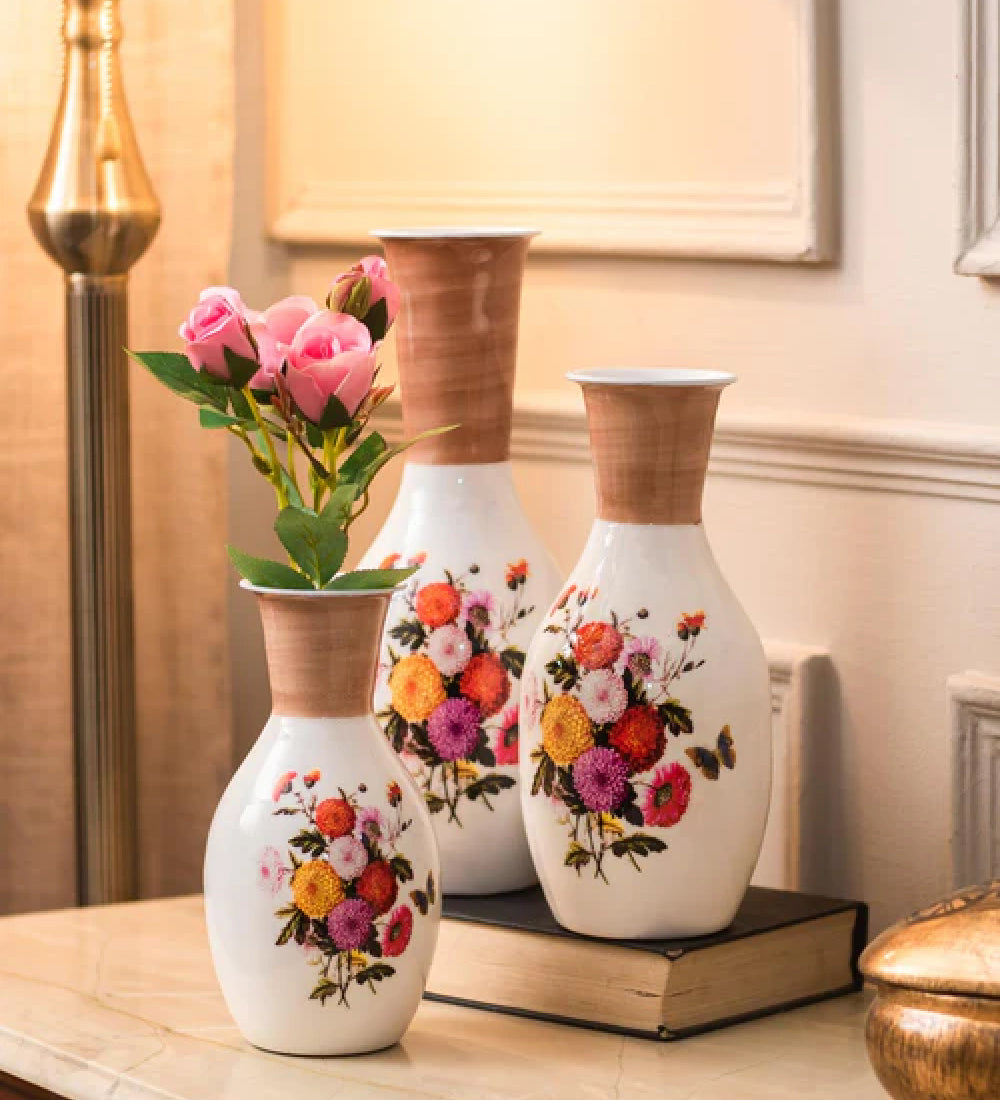 Metal Printed Flower Vase
