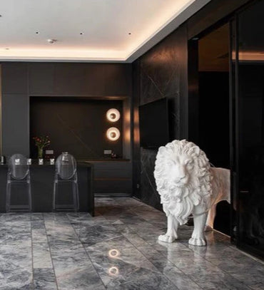 Lion-Shaped Floor Lamp Sculpture