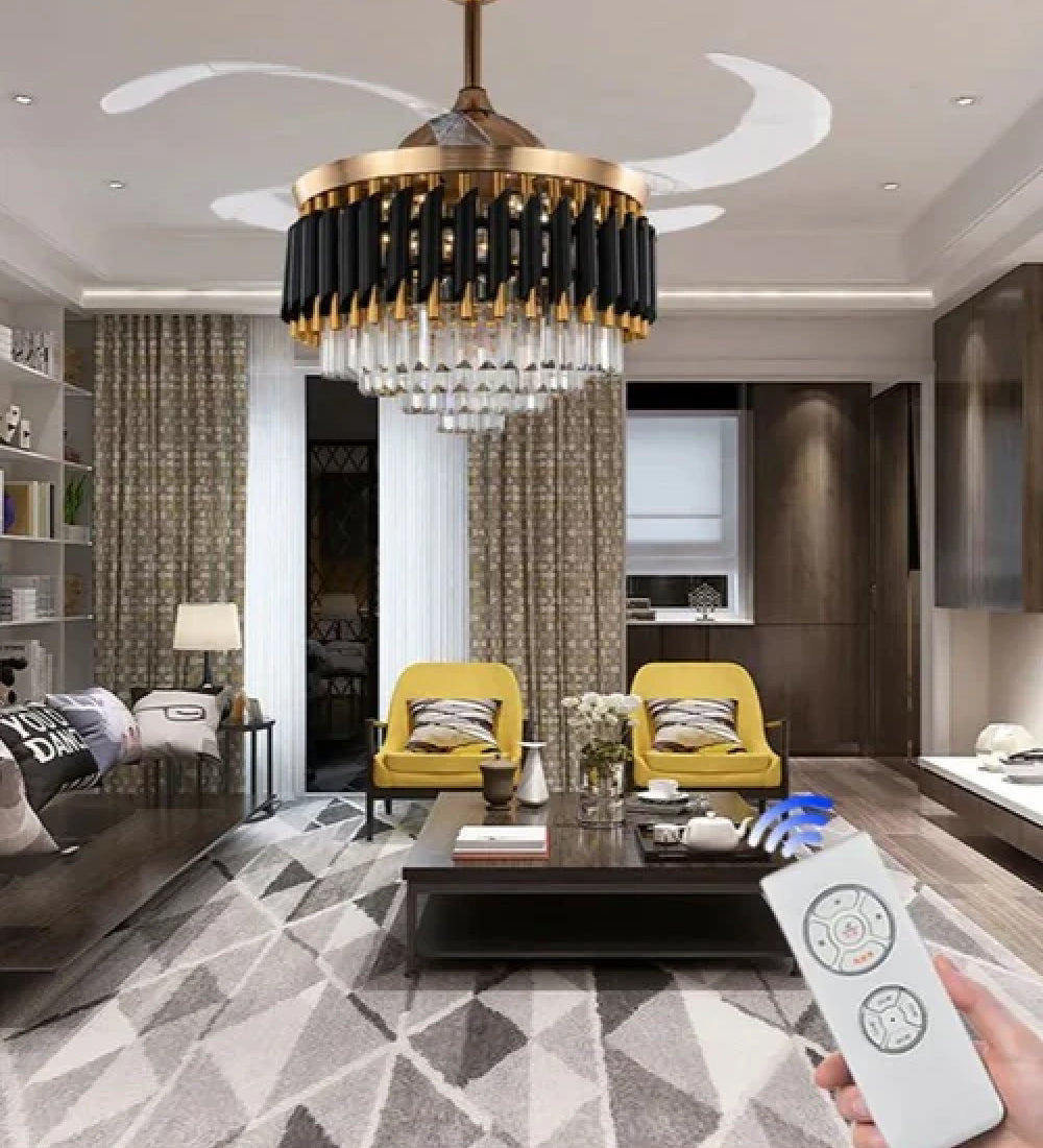 Crystal Ceiling Fan With Light