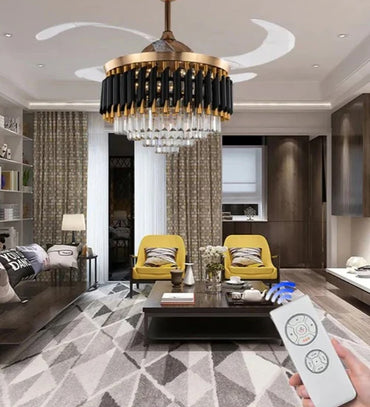 Crystal Ceiling Fan With Light