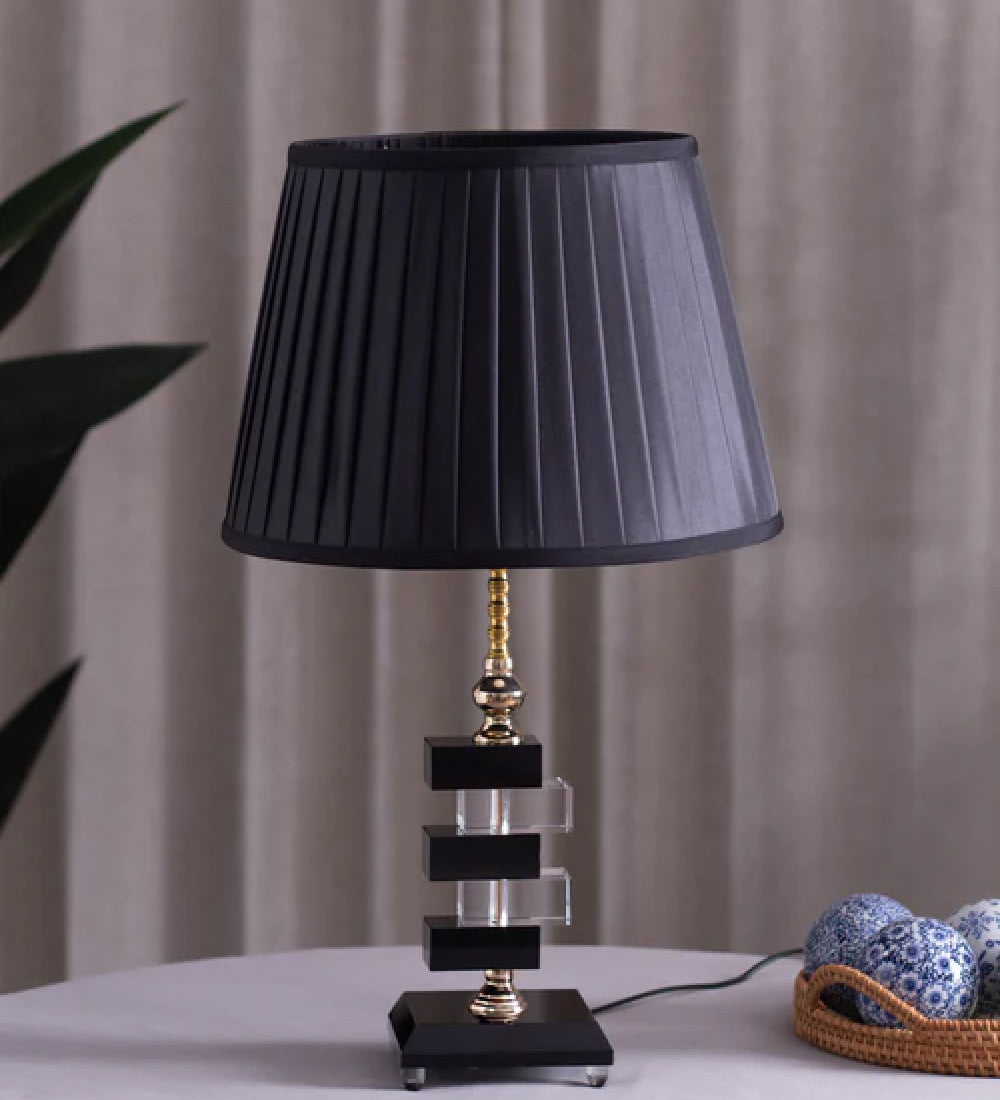 Black Stacked Base Lamp
