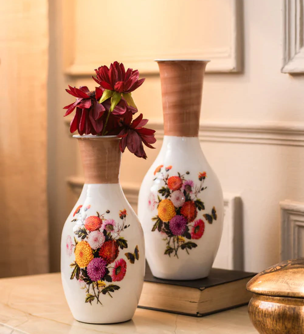 Metal Printed Flower Vase