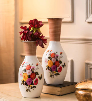 Metal Printed Flower Vase