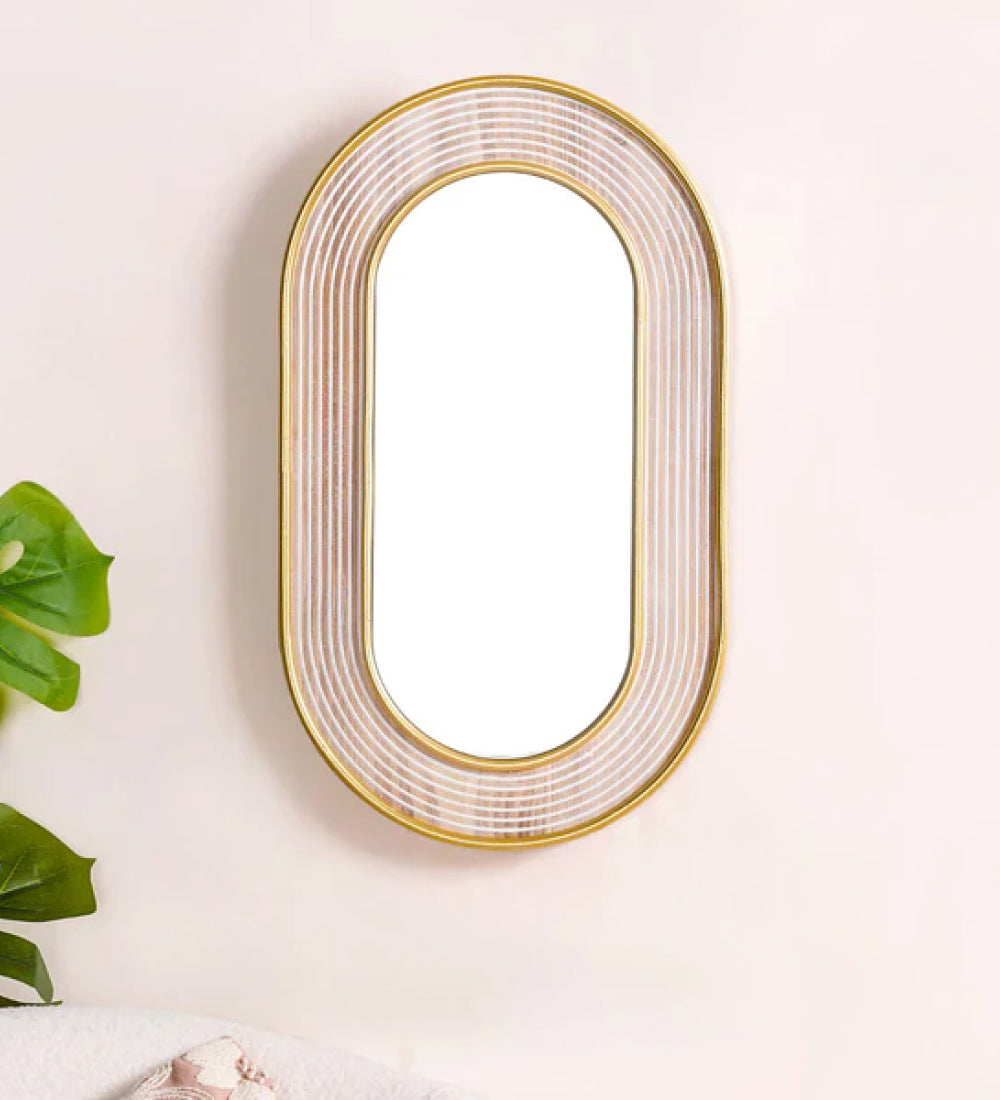 Oval Shape Wall-Mounted Mirror