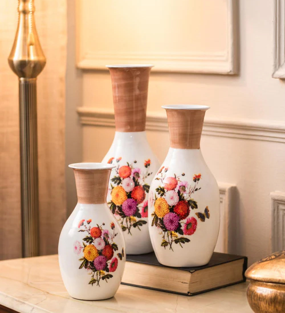 Metal Printed Flower Vase