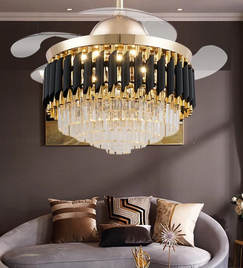 Crystal Ceiling Fan With Light
