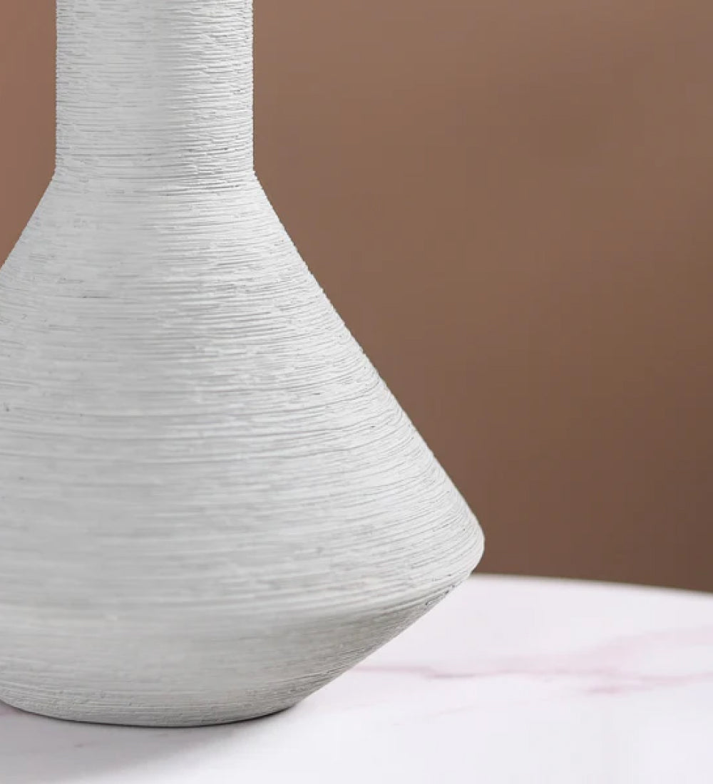 Large White Cherie Ceramic Vase