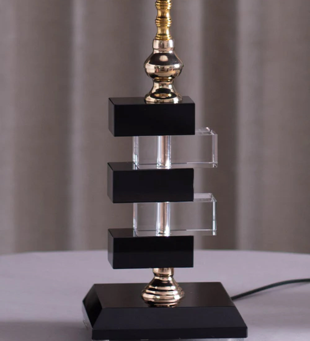 Black Stacked Base Lamp