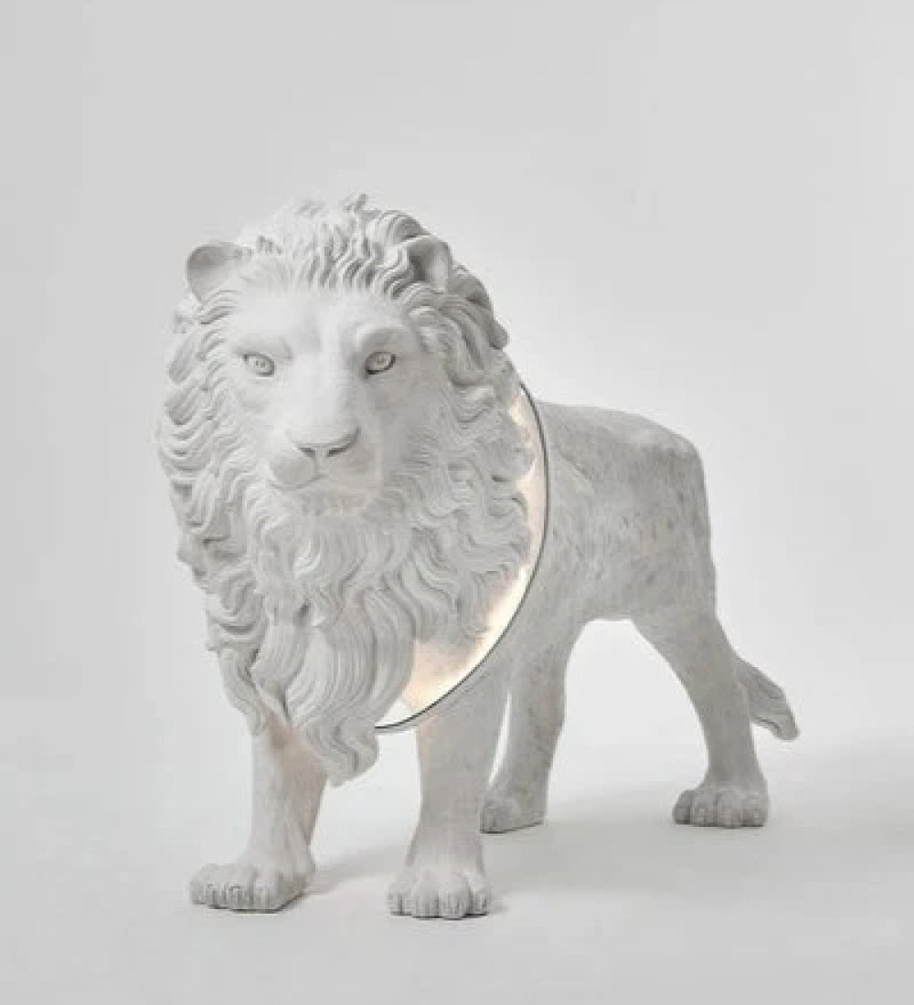 Lion-Shaped Floor Lamp Sculpture