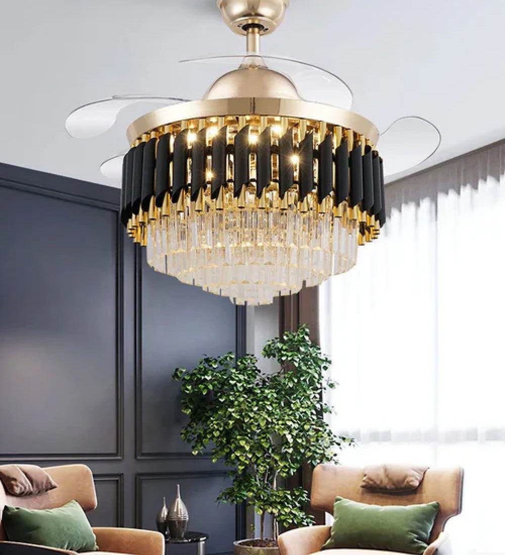 Crystal Ceiling Fan With Light