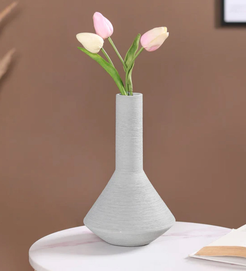 Large White Cherie Ceramic Vase
