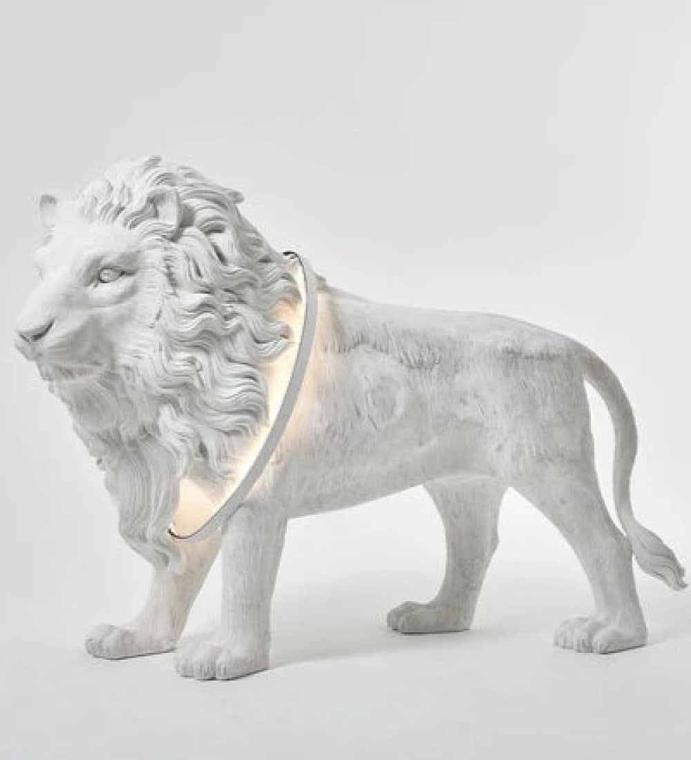 Lion-Shaped Floor Lamp Sculpture