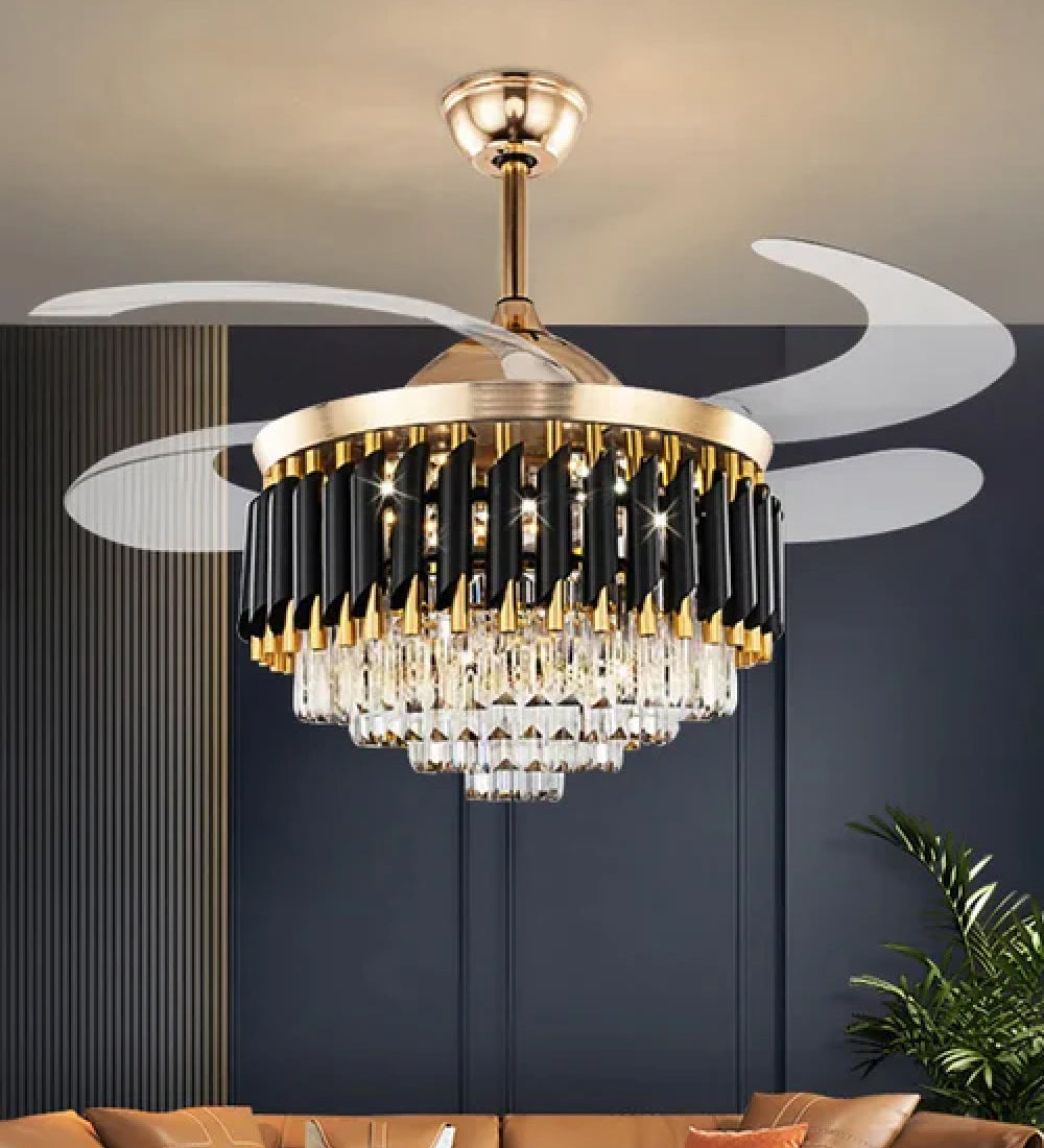Crystal Ceiling Fan With Light