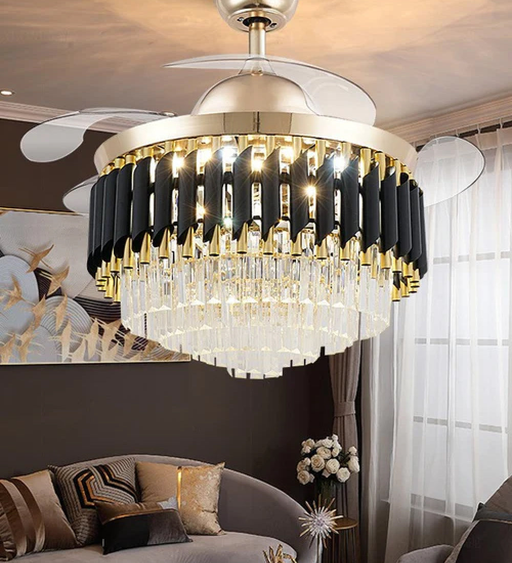 Crystal Ceiling Fan With Light