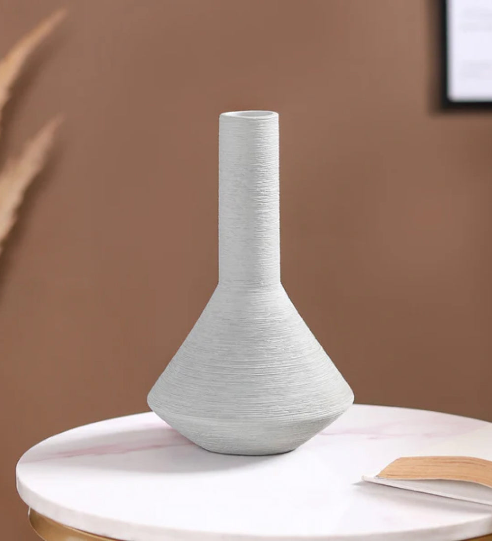 Large White Cherie Ceramic Vase