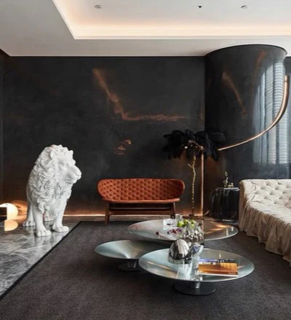 Lion-Shaped Floor Lamp Sculpture