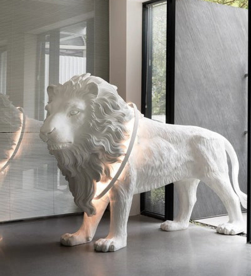 Lion-Shaped Floor Lamp Sculpture