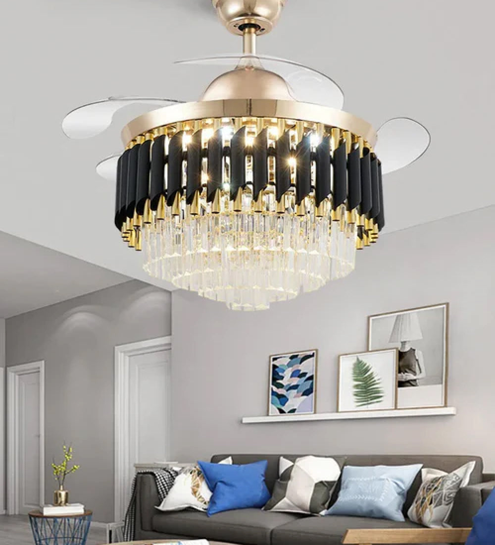 Crystal Ceiling Fan With Light
