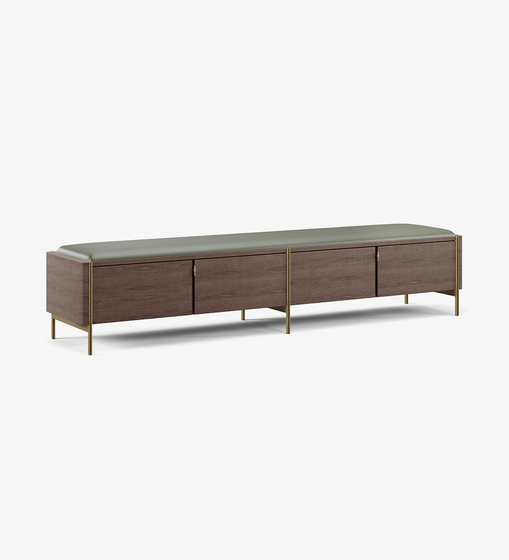 Elegant Slatted Wood Sideboard