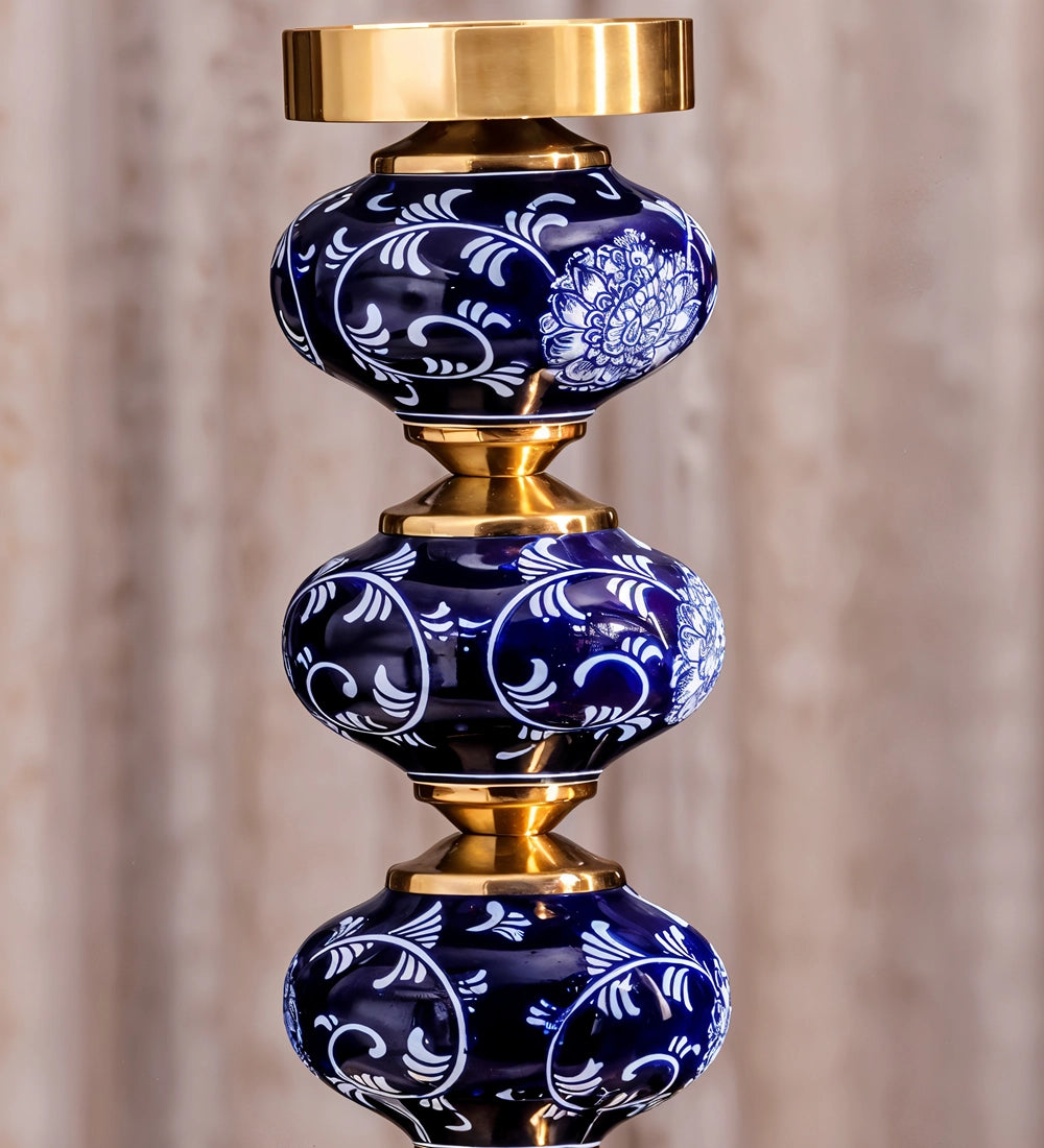 Blue Ceramic Candle Holders