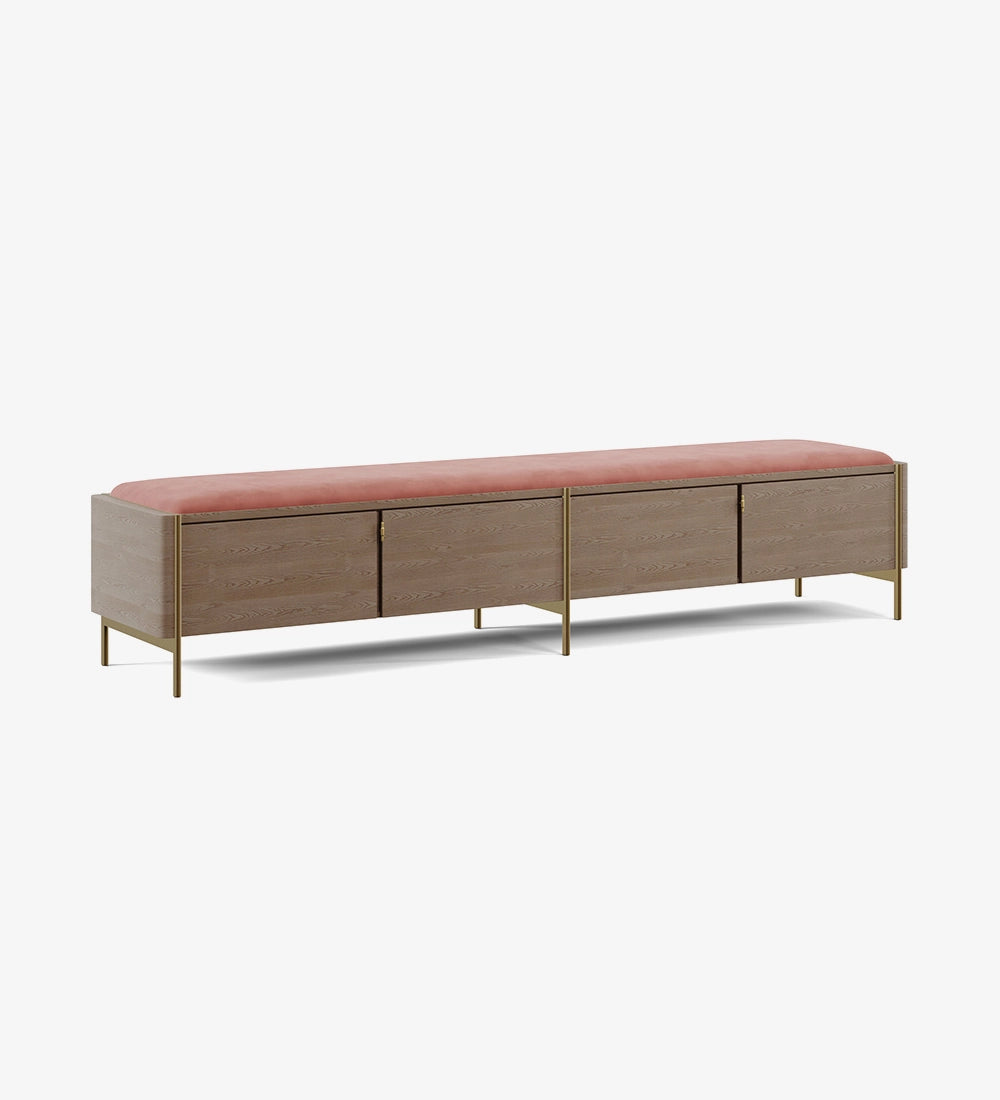 Elegant Slatted Wood Sideboard