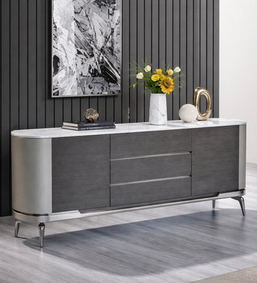 Modern Marble Top Sideboard