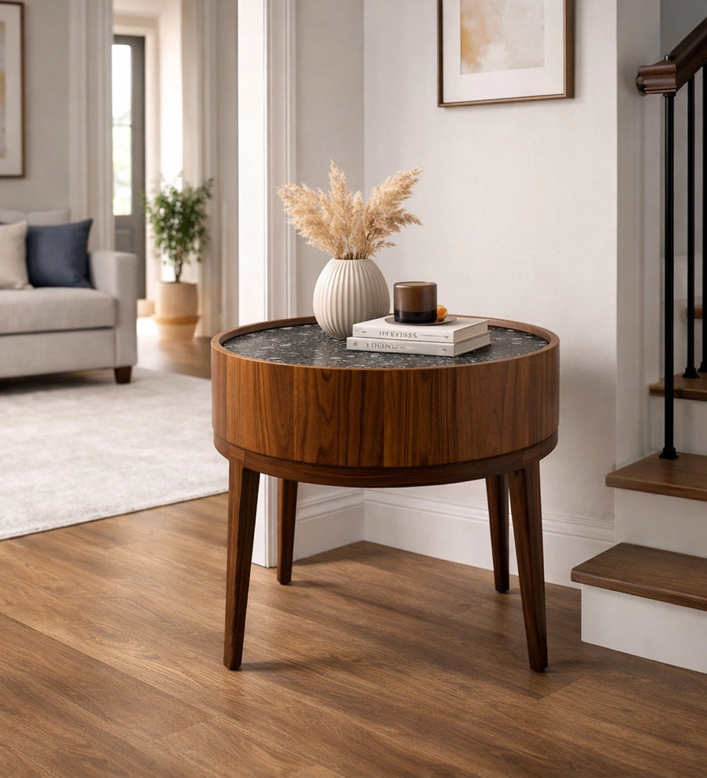 Round Stone Top Table